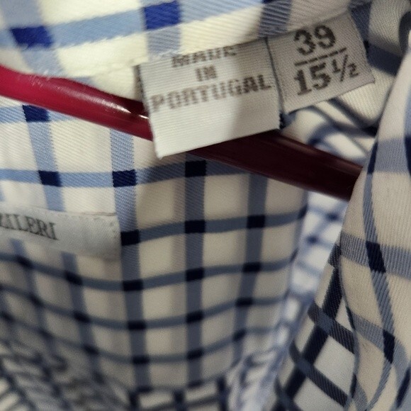 Pal Zileri Mens Long Sleeve Checkered Print Button Down Shirt Size 15 1/2-39 - Picture 8 of 10